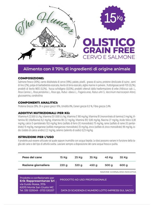 Olistico Grain Free  CERVO e SALMONE FRESCO