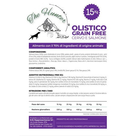 Olistico Grain Free  CERVO e SALMONE FRESCO