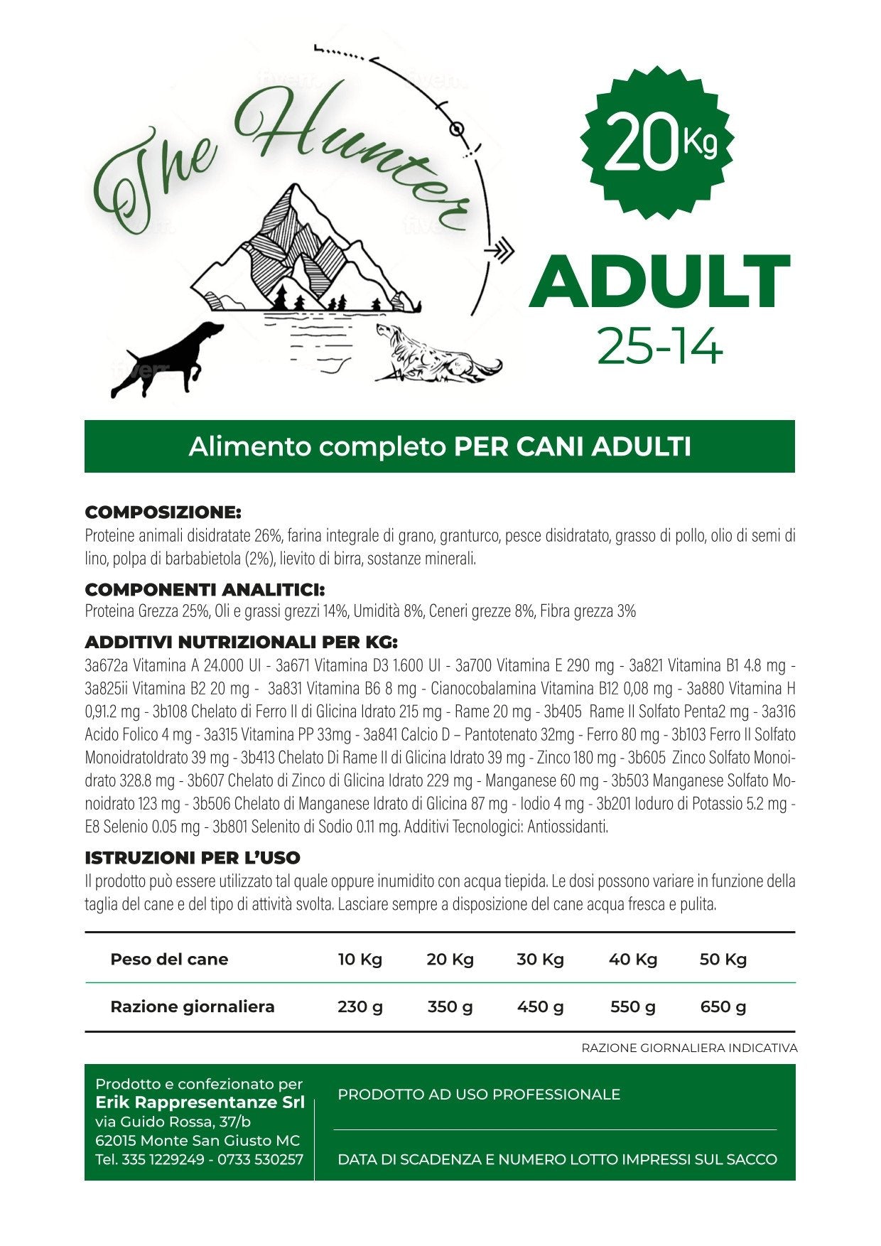 Crocchette Mantenimento Adult 25-14 etichetta