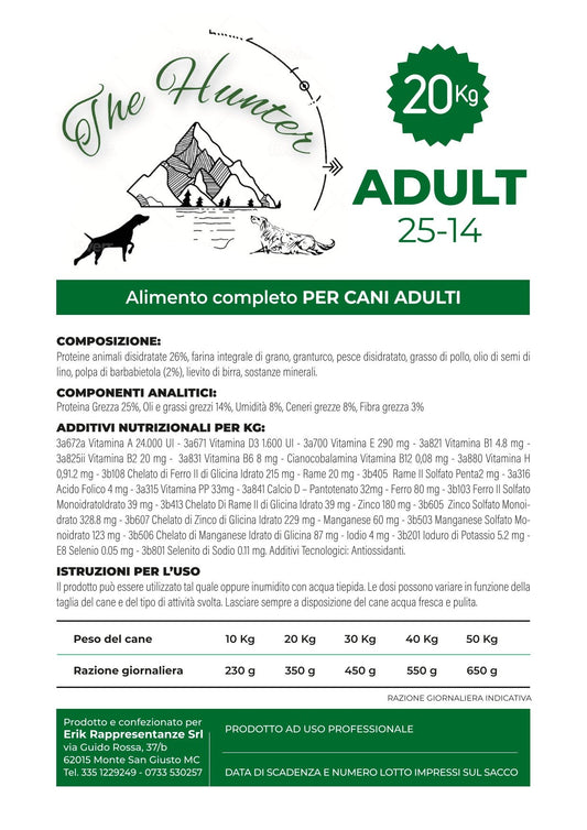 Crocchette Mantenimento Adult 25-14 etichetta