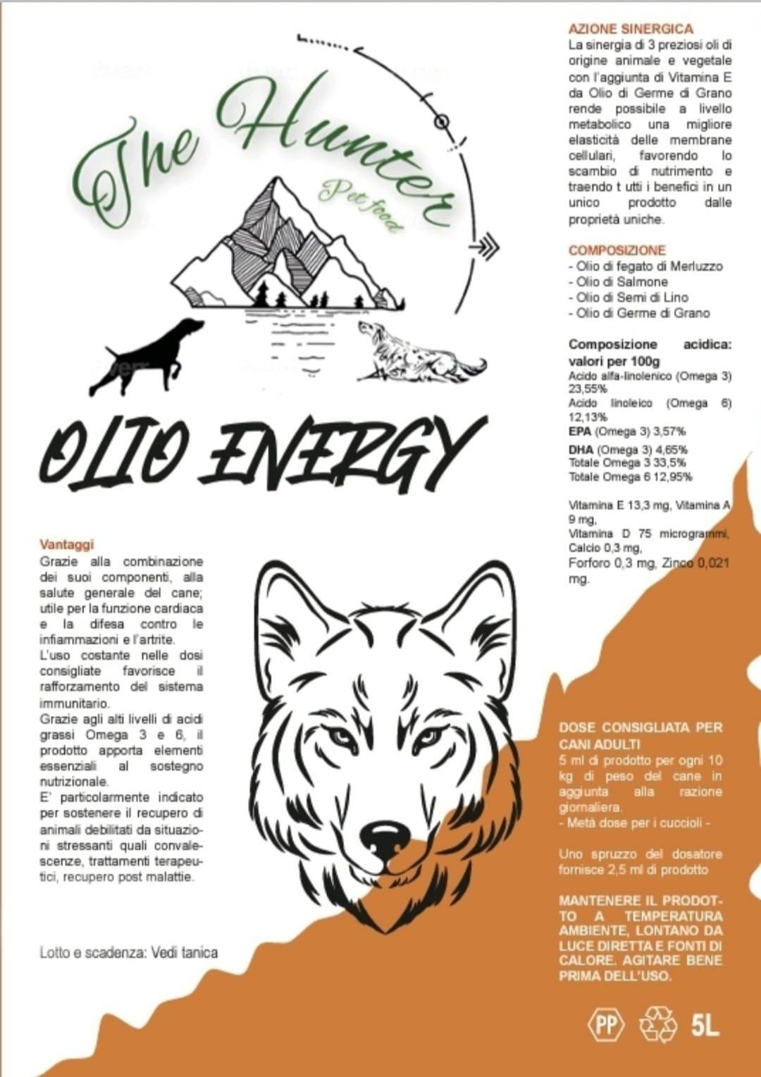 Olio Energy - mix di oli animali e vegetali etichette