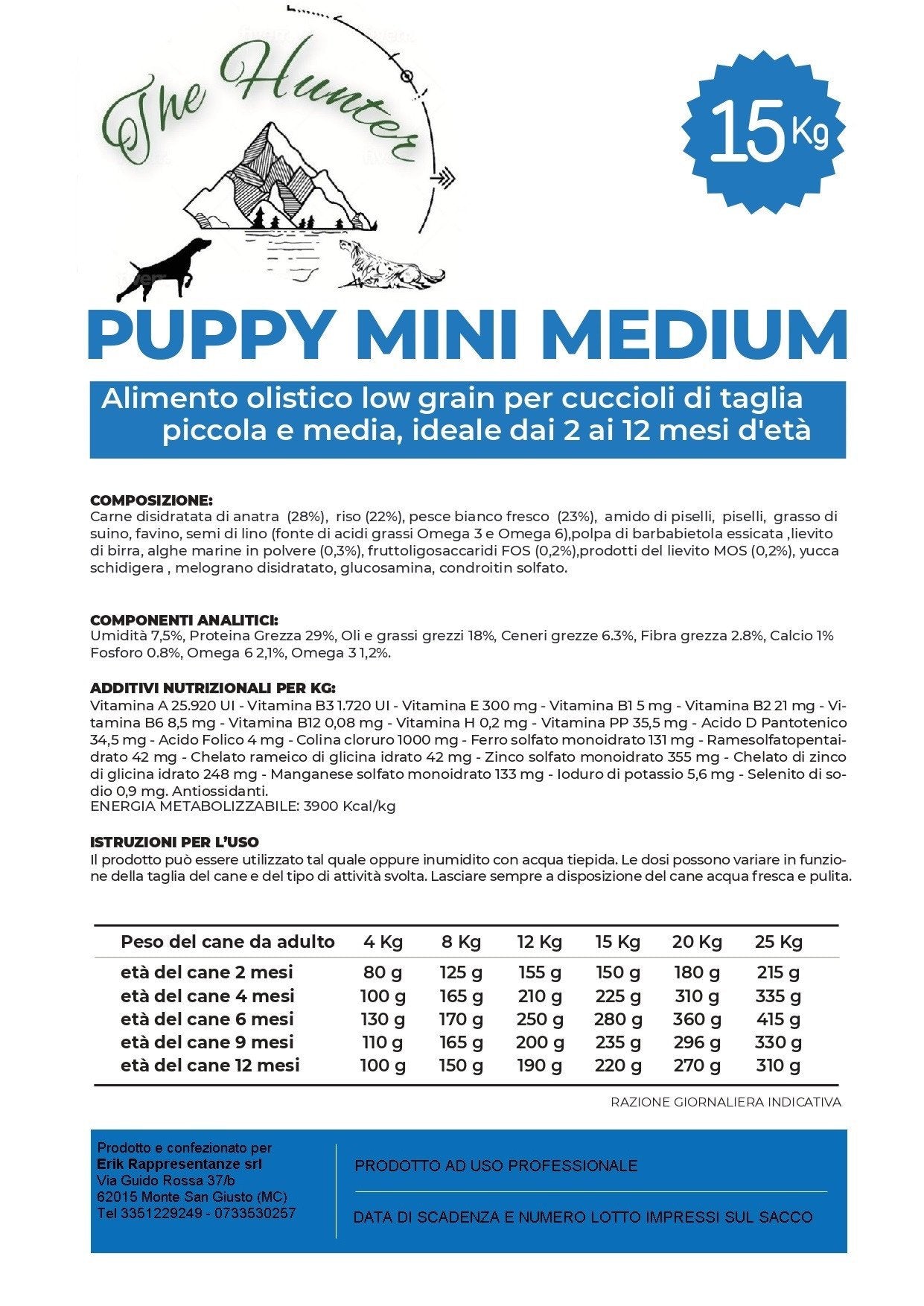 PUPPY MINI MEDIUM OLISTICO LOW GRAIN etichetta