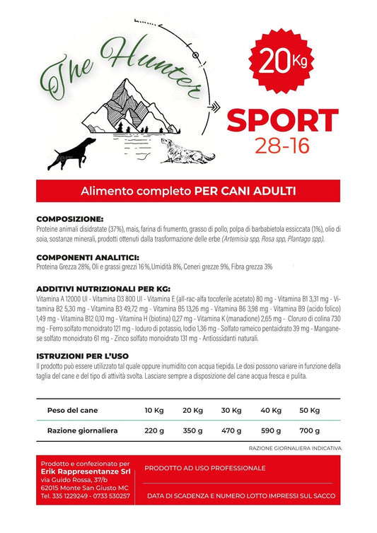 Crocchette Sport 28-16 - Cane adulto sportivo etichetta