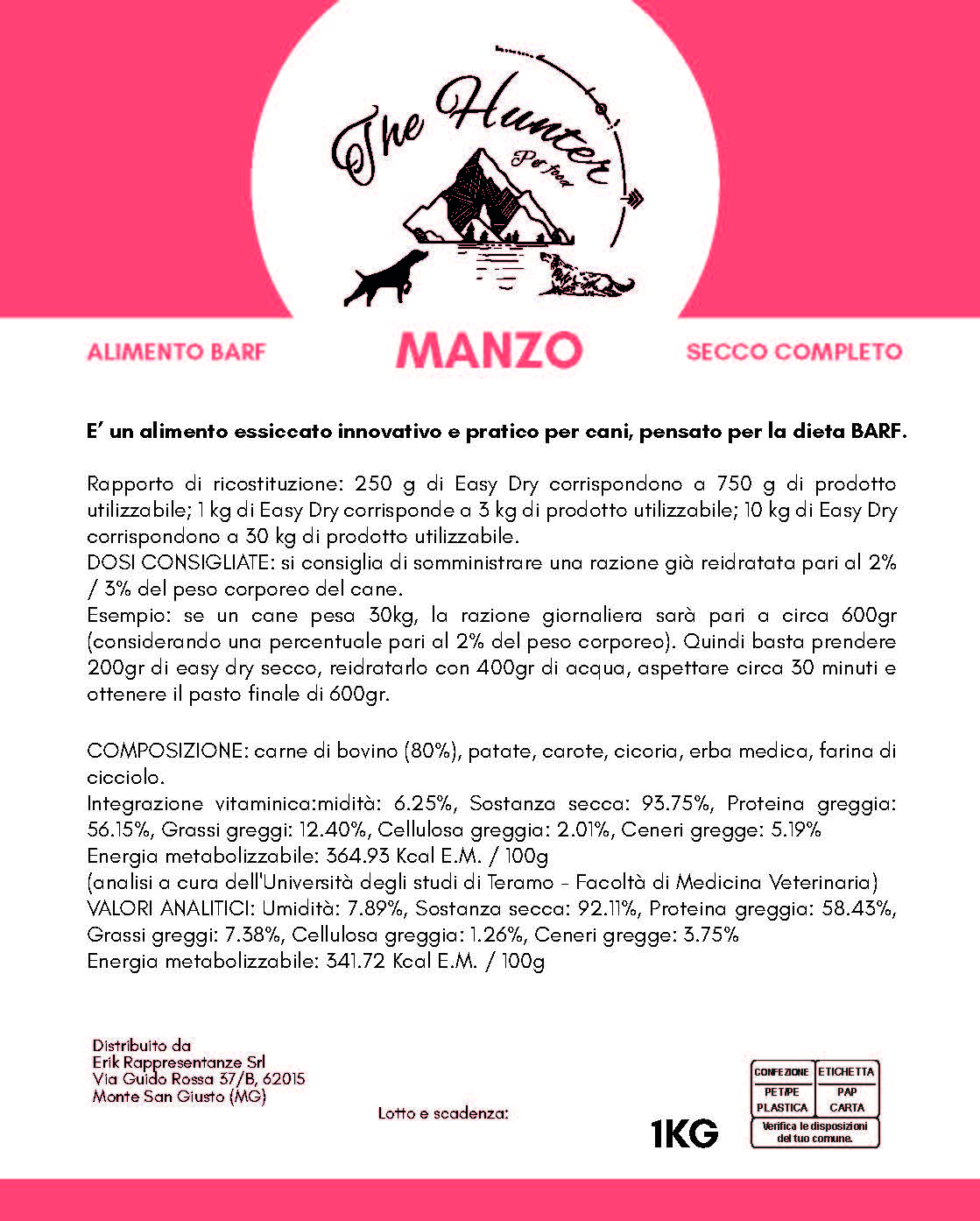 CARNE ESSICCATA DI MANZO etichetta