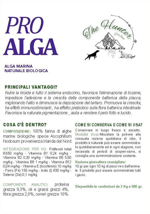 Pro Alga - Farina di alghe marine etichetta